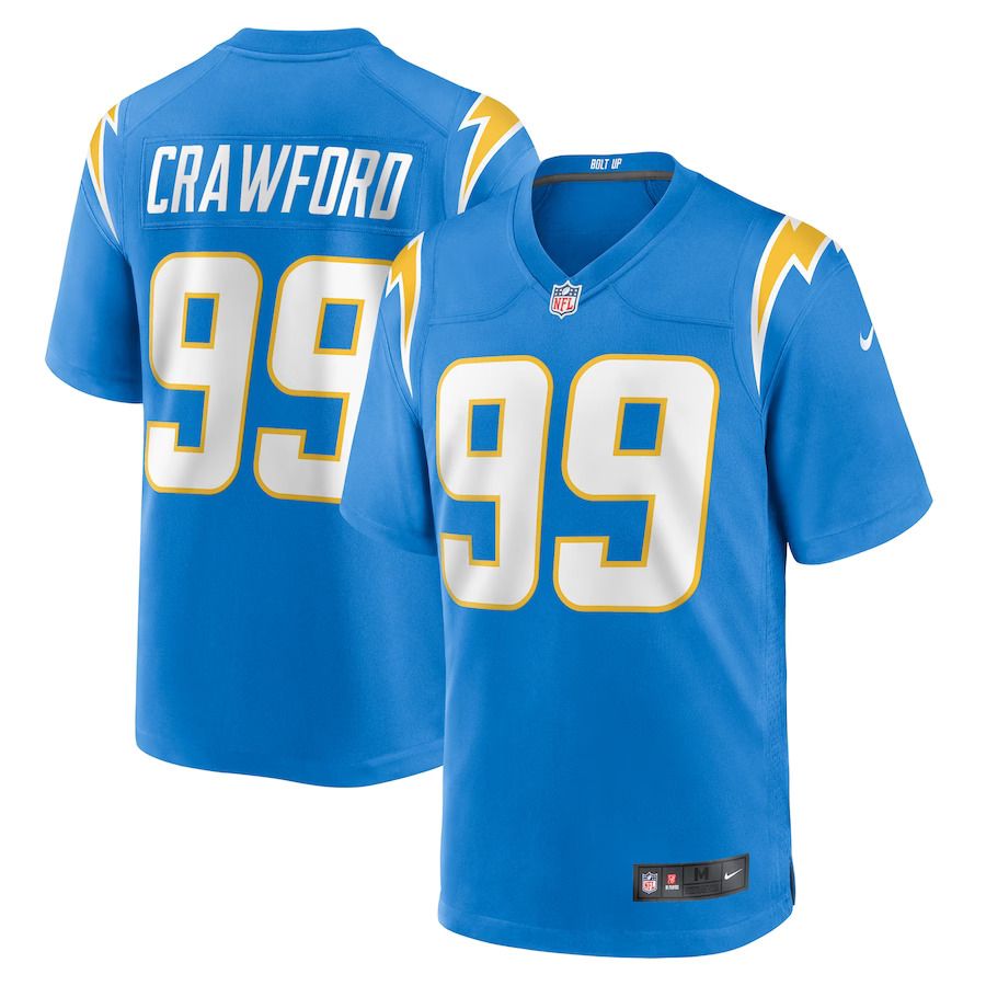 Men Los Angeles Chargers #99 Aaron Crawford Nike Powder Blue Home Game Player NFL Jersey